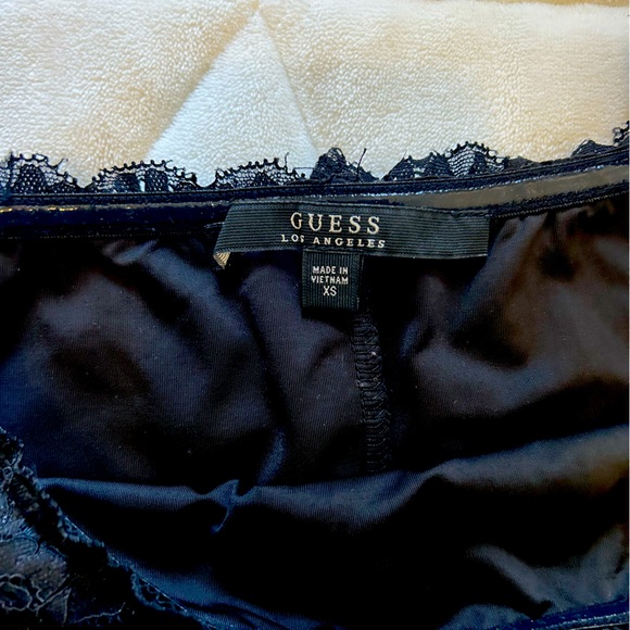 Guess Off-the-Shoulder Black Lace Dress - Picture 3 of 4